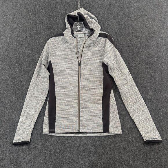 Athleta Snowscape Jacket Women's Small Gray Black Full Zip Hooded - Picture 1 of 8